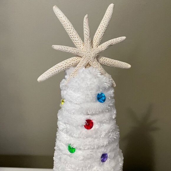 Set of 3 Handmade White Christmas Trees-Starfish Christmas Trees - Picture 4 of 11